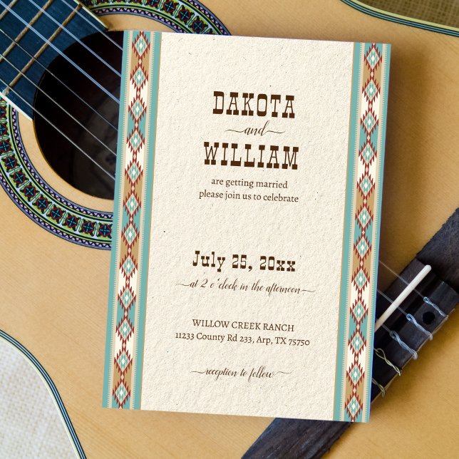 Sydvästra westerna ranchcowgirl bröllop inbjudningar (Skapare uppladdad)