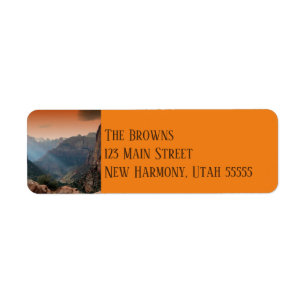 Sydvästra Zion Canyon Returadress Etikett