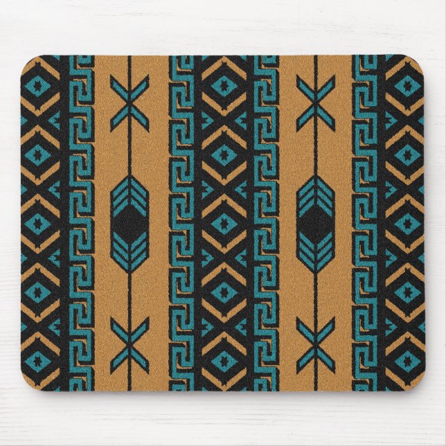 Sydvästturkos Aztec Mönster Musmatta (Framsidan)