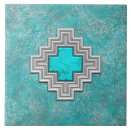 Sydvästturkos Stone Geometric Mönster Kakelplatta