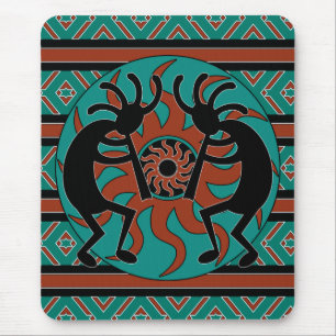 Sydvästturkos Tribal Sol Kokopelli Musmatta