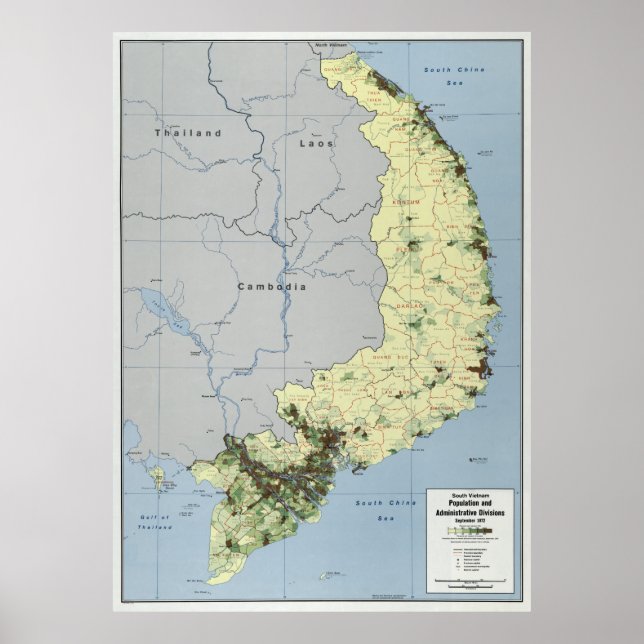 SYDVIETNAM CENTRAL INTELLIGENCE AGENCY KARTA 1972 POSTER (Framsidan)