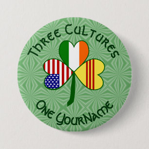Sydvietnam Irländska Amerikanska flaggor Shamrock Knapp
