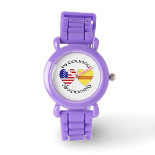 SydVietnam och USA Land Ancestry Armbandsur