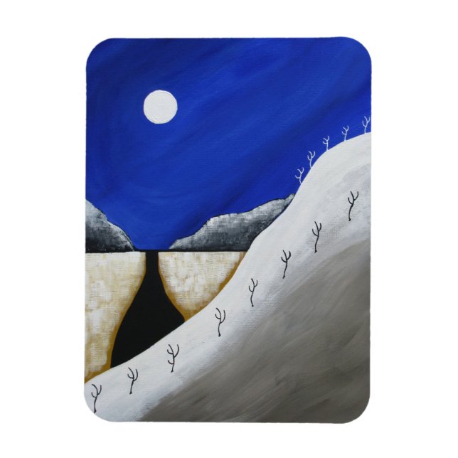 Sydwest Desert Winter Arizona Folk Art Magnet (Vertikal)