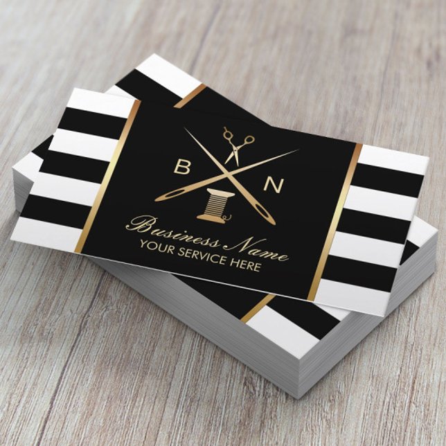 Syesstress Guld Thread & Nål Modern Visitkort (Skapare uppladdad)