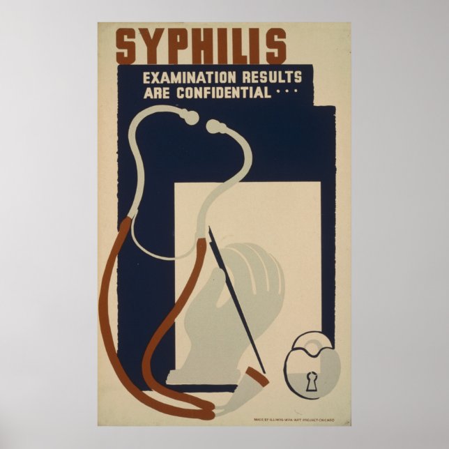 Syfililis Vintage WPA Health Poster (Framsidan)