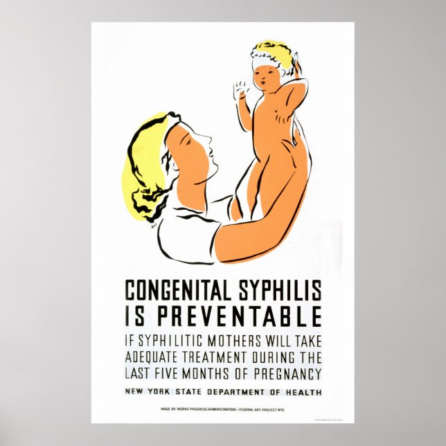Syfilis kan förhindras 1939 WPA Poster (Framsidan)