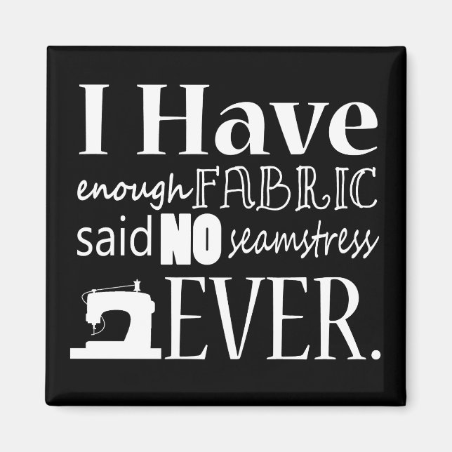 Syft ・ Inte tillräckligt med tyg ・ Crafts Magnet (Framsidan)