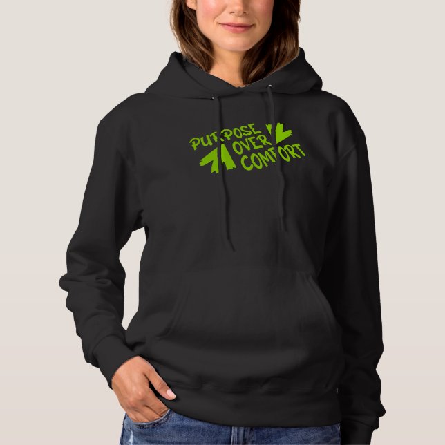 Syfte framför komfort Motivation Mindset Tillväxt T Shirt (Framsida)