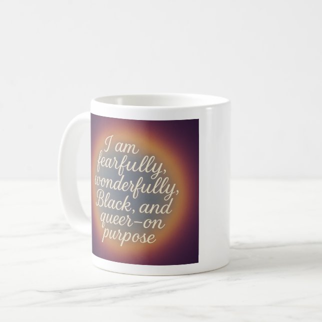 Syfte: Svart, Queer och Divine Kaffemugg (Framsida vänster)