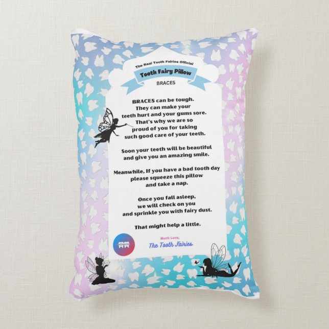 Syftklen, tandfyllning, Älvor, fyllning för komfor Prydnadskudde (Framsidan(Vertikal))