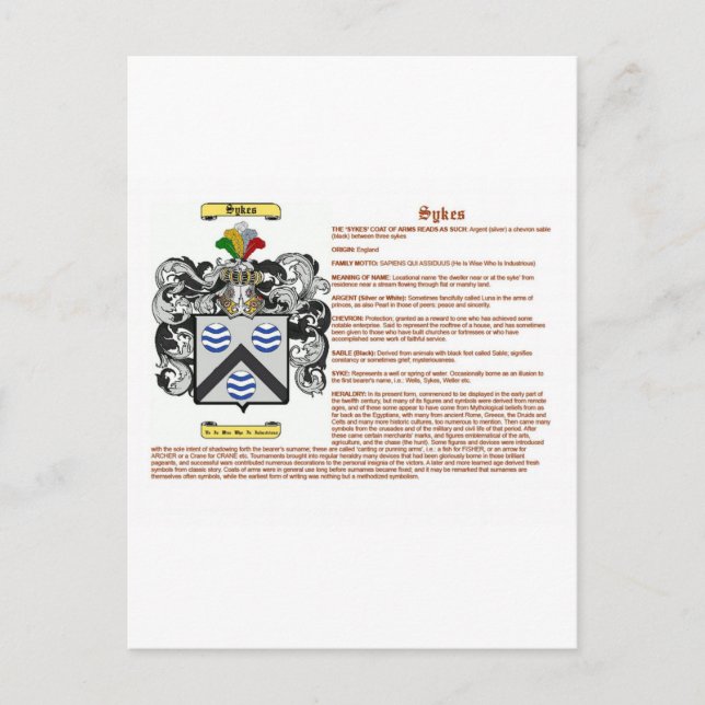 sykes (innebörd) vykort (Framsida)
