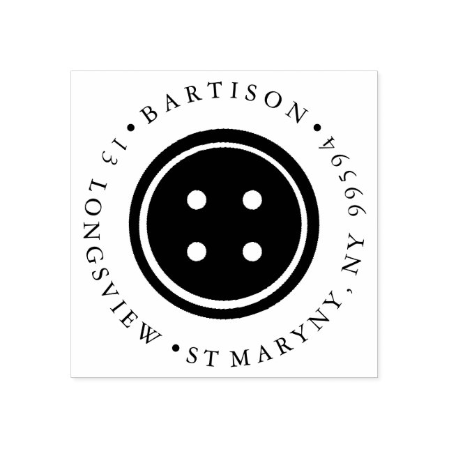 Syknapp ROUND RETURADRESS Rubber Frimärke Stämpel (Tryck)