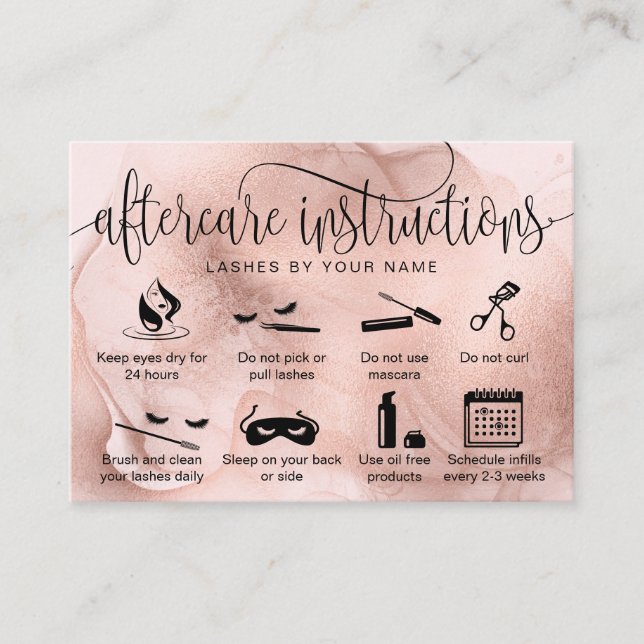 Sykoner för moderna ögonfransförlängningar efter h visitkort (Framsida)