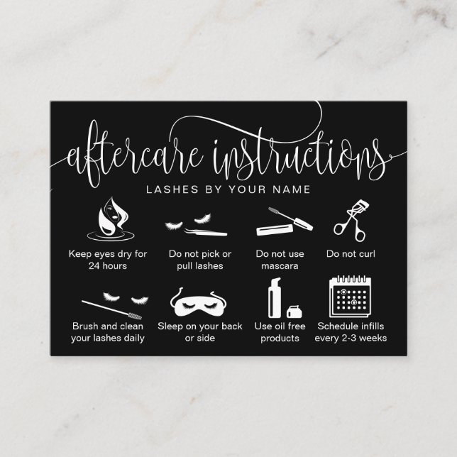 Sykoner för moderna ögonfransförlängningar efter h visitkort (Framsida)