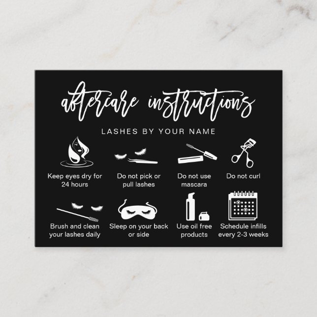 Sykoner för moderna ögonfransförlängningar efter h visitkort (Framsida)