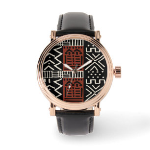 Sylish Watch med African Bogolan Mönster Design Armbandsur