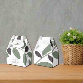 Sylized Olive gren Mediterranean charm bröllop Presentaskar