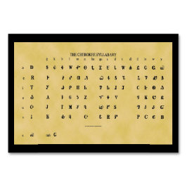 Syllabary-plattkort för Cherokee Bordsnummer