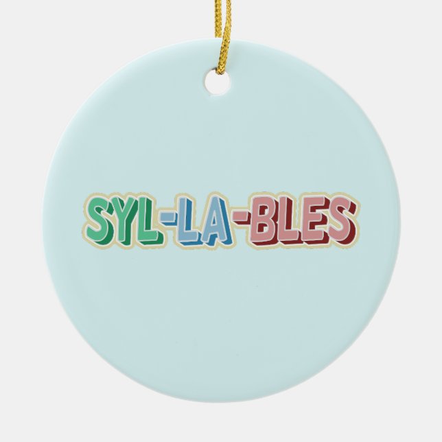 Syllables topografi julgransprydnad keramik (Framsidan)