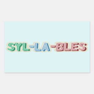 Syllables topografi rektangulärt klistermärke