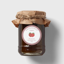 Sylt-etiketten Rustic & Kraft Strawberry Runt Klistermärke