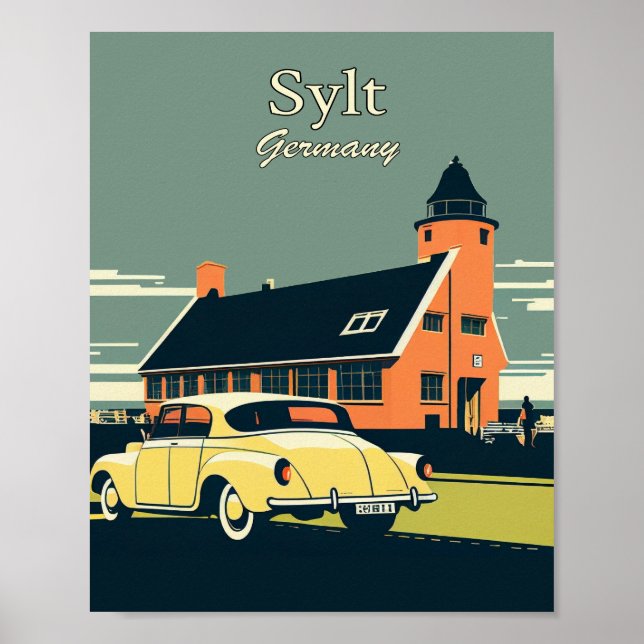 Sylt Poster Tyskland minimal Vintage (Framsidan)