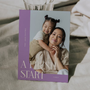 Sylt Start Nytt År Lila Böjd Ram Fotografi Julkort