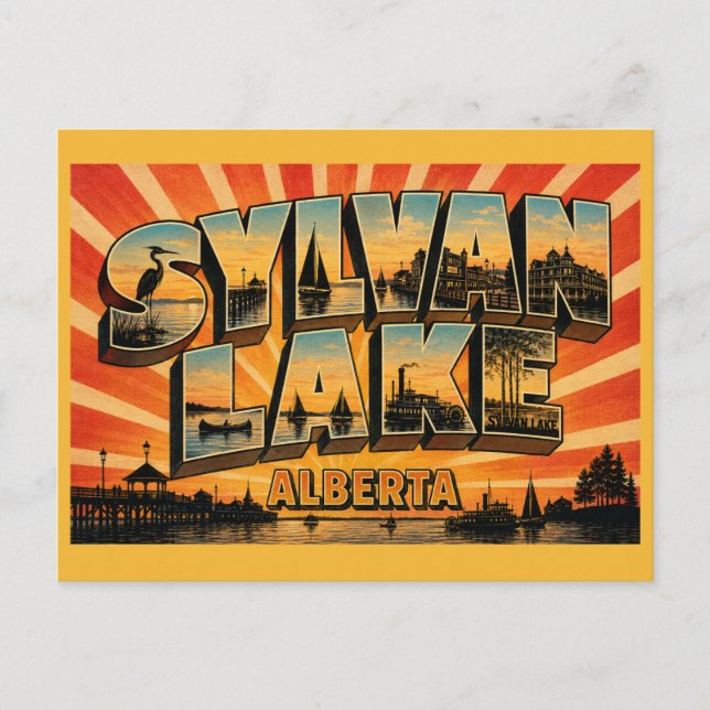 Sylvan Lake Alberta Insjöoasen Vykort (Framsida)