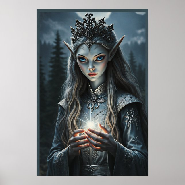Sylvarae Nightwhisper Mystic Älva Fantasy Konsttry Poster (Framsidan)