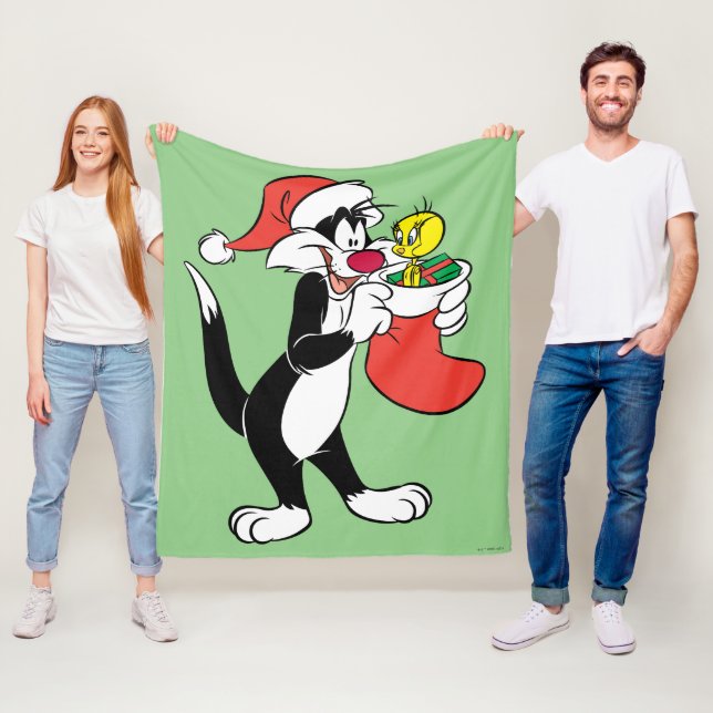 Sylvester Cat with Stocking Fleecefilt (På plats)