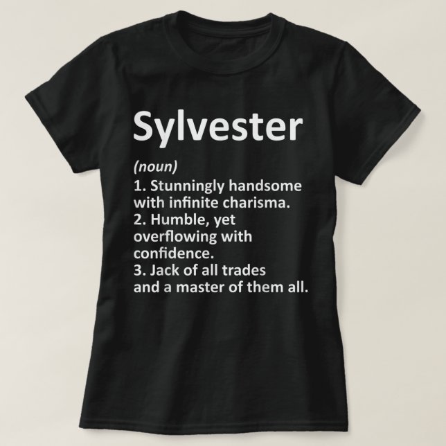 SYLVESTER Definition Personlig Namn Funny Birth T Shirt (Design framsida)