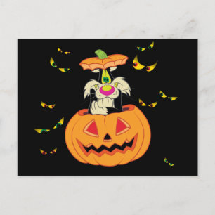 SYLVESTER™ Gömmer sig i en Jack-o-Lykt Inbjudan Vykort