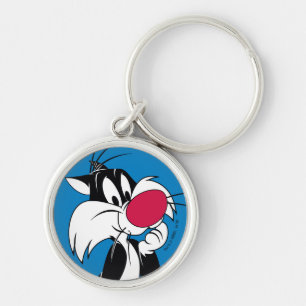 Sylvester Jr. Klassisk Pose Rund Silverfärgad Nyckelring