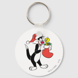 SYLVESTER™ Katt med julstrumpa Nyckelring