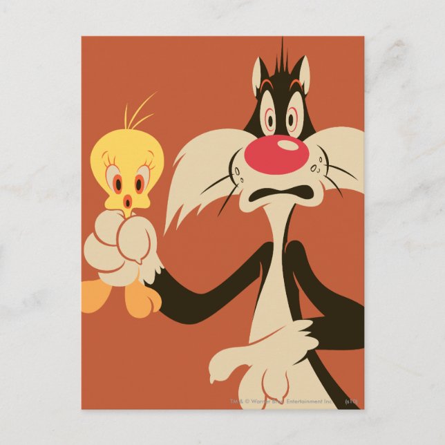 SYLVESTER™ med TWEETY™ Vykort (Framsida)