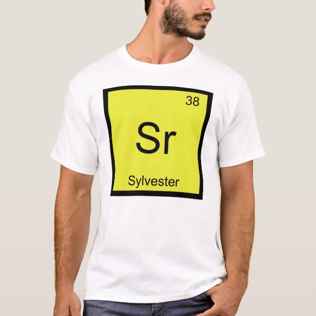 Sylvester Namn Kemi Element Periodiska Systemet T-shirt (Framsida)