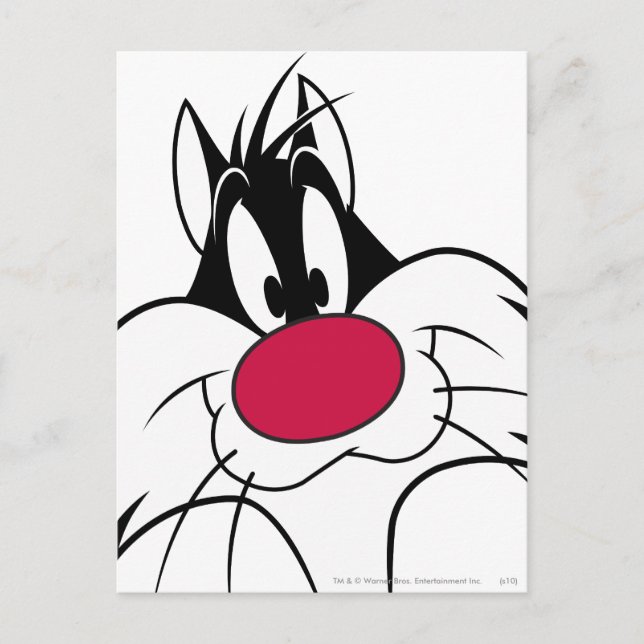 SYLVESTER™ Red Nose Ansikte Vykort (Framsida)
