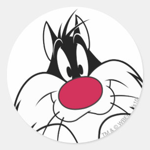 SYLVESTER™ Röd näsa ansikte Runt Klistermärke