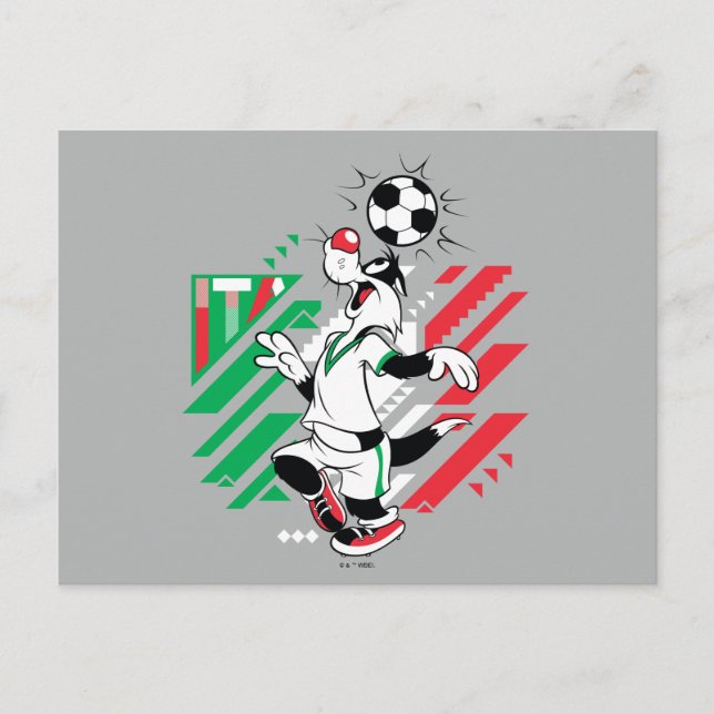 SYLVESTER™ Team Italien Fotbollsgrafik Vykort (Framsida)