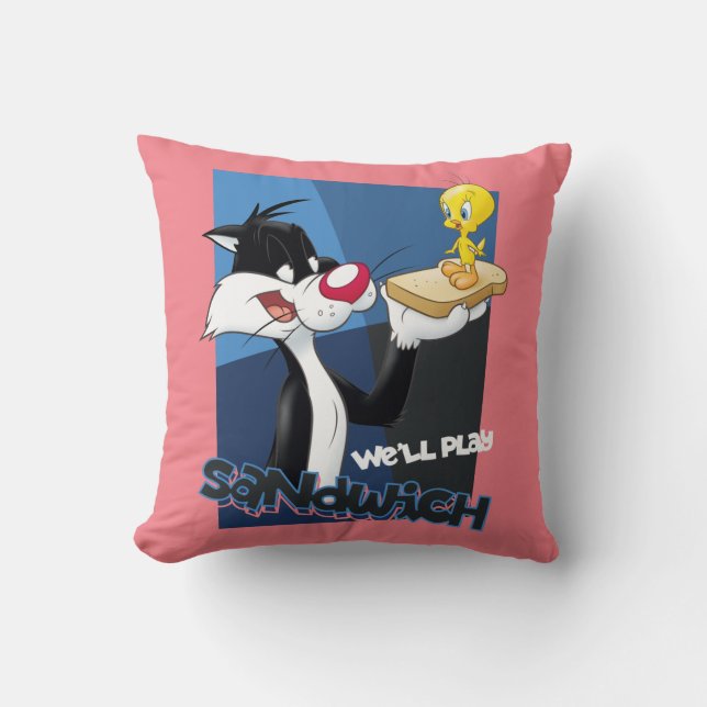 SYLVESTER™ & TWEETY™ "Vi gör smörgås" Kudde (Framsida)
