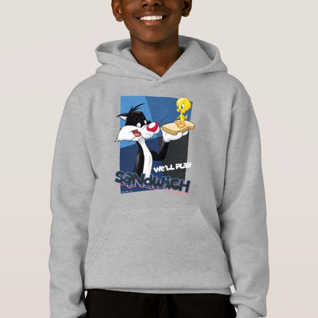 SYLVESTER™ & TWEETY™ "Vi spelar Sandwich" T Shirt (Framsida)