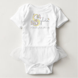 Sylvia-flickor med namn som innebörd monogram romp t-shirt