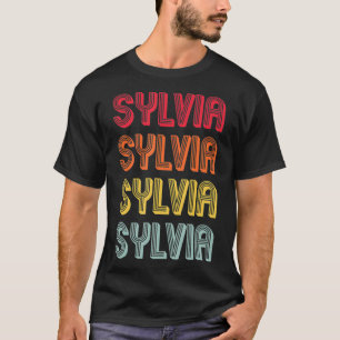 SYLVIA Gift Namn Personlig Retro Vintage 80s 90 T Shirt
