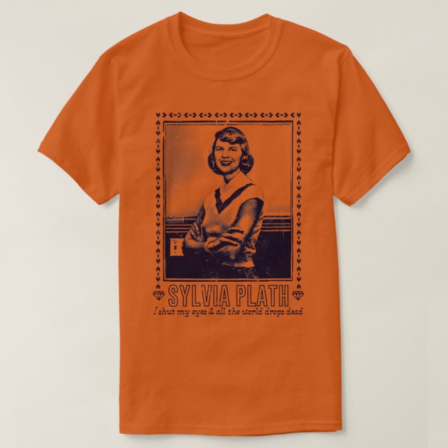 Sylvia Plath Retro Fläkt Art Design 1 T Shirt (Design framsida)