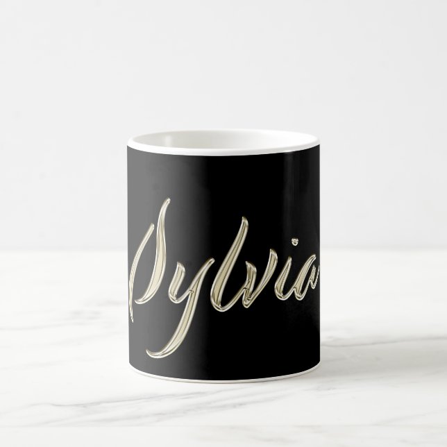 Sylvia white gold Handwriting Tasse Kaffeetasse Kaffemugg (Center)