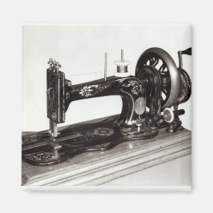 Symaskin "för ny familj" för sångare, 1865 magnet