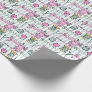 Symaskin - rosa hantverk syr presentpapper