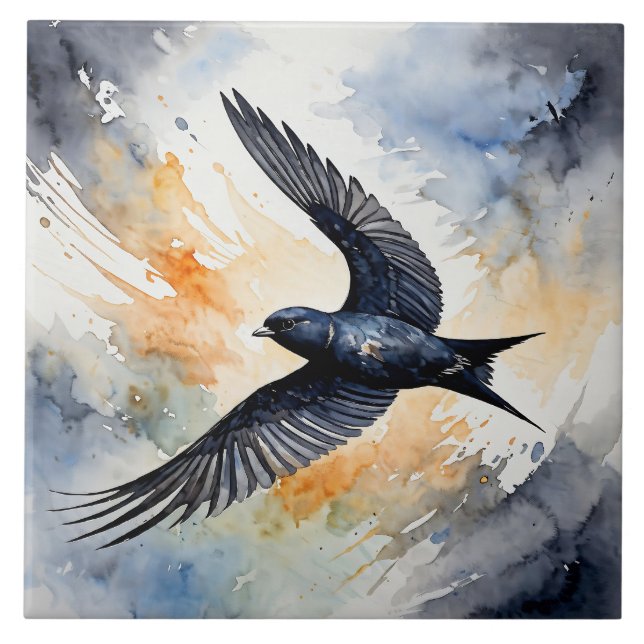 Symbiotisk Himlar Dancer: Gracval Swift BIrd Kakelplatta (Framsidan)